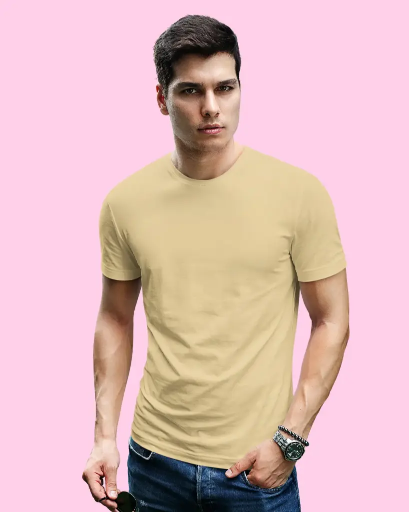 Men's Beige T-Shirt